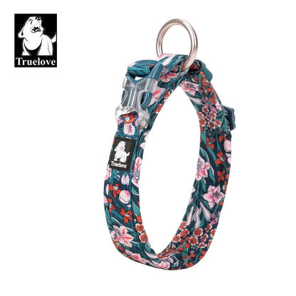 Truelove Floral Pet Collar – Padded Comfort Cushion, Camouflage Design for Small, Medium & Large Dogs, Outdoor Running Collar TLC5273