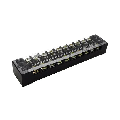 Dual Row Barrier Screw Terminal Block Strip — 600V 15A Wire Connector, 3-20 Position Options