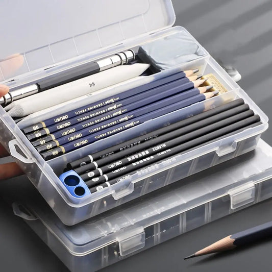 Large Capacity Transparent Pencil Case – Cartoon PP Pen Box & Art Supplies Storage Stationery Organizer