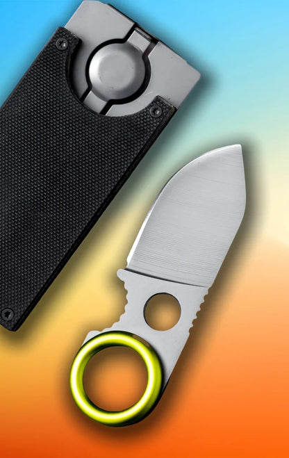 Portable Mini EDC Pocket Knife – Fixed Blade Multi-Tool for Camping, Keychain Use, Fruit Cutting (No Carabiner)