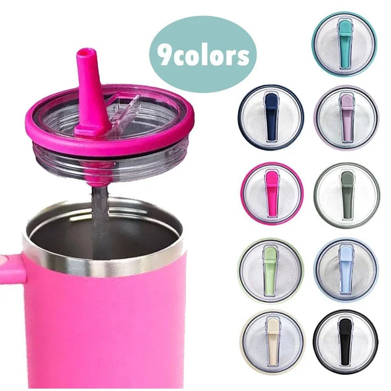 Spill-Proof Cup Cover for Stanley 40oz – Replaceable Environmental Protection Spiral Straw Cover Accessory