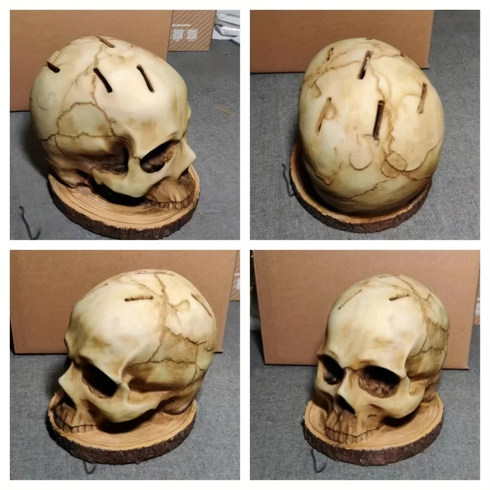 Skull Skeleton Kitchen Knife Holder - Horror Style Storage Rack and Decor
