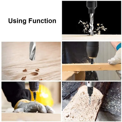 5PCS Woodworking Countersunk Head Drill Set with Hexagonal Handle - Chamfering Fried Dough Twist Drill