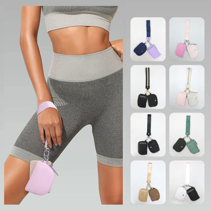 Women's Double Pouch Wristlet Keychain Wallet | Zipper Coin Purse & Detachable Key Card Holder | Portable Change Pocket