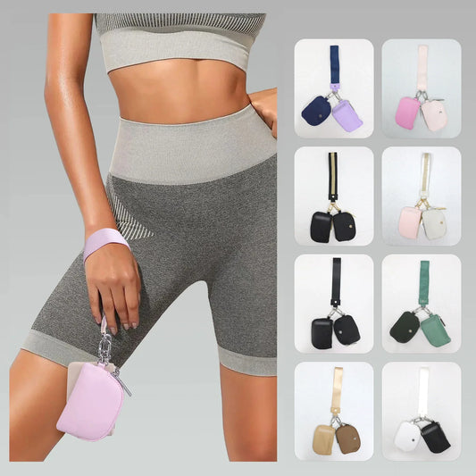 Women's Double Pouch Wristlet Keychain Wallet | Zipper Coin Purse & Detachable Key Card Holder | Portable Change Pocket