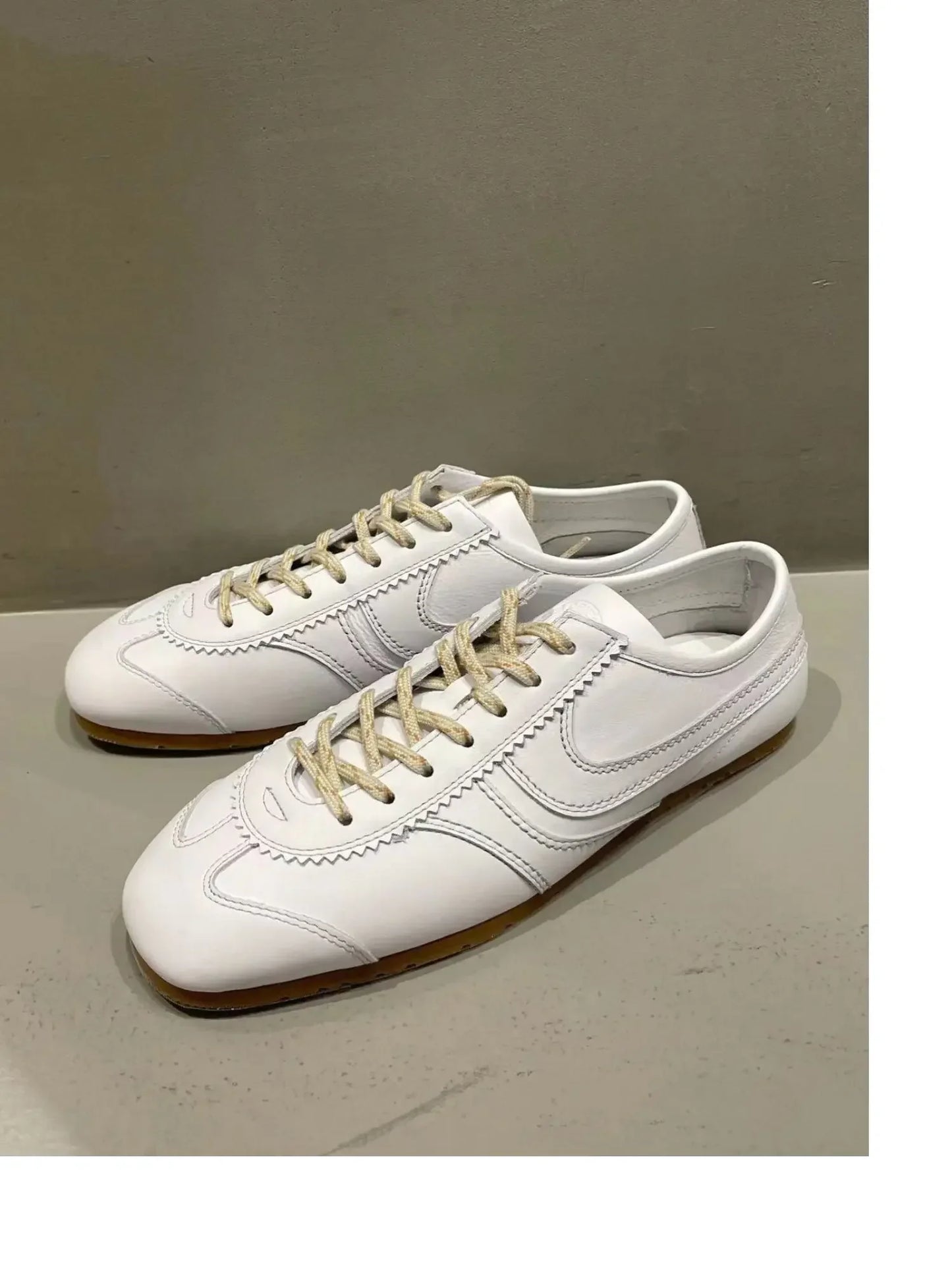 Real Leather German Training Shoes for Women — 2025 Retro Fashion Four Seasons Running & Casual Forrest Gump Style Sneakers