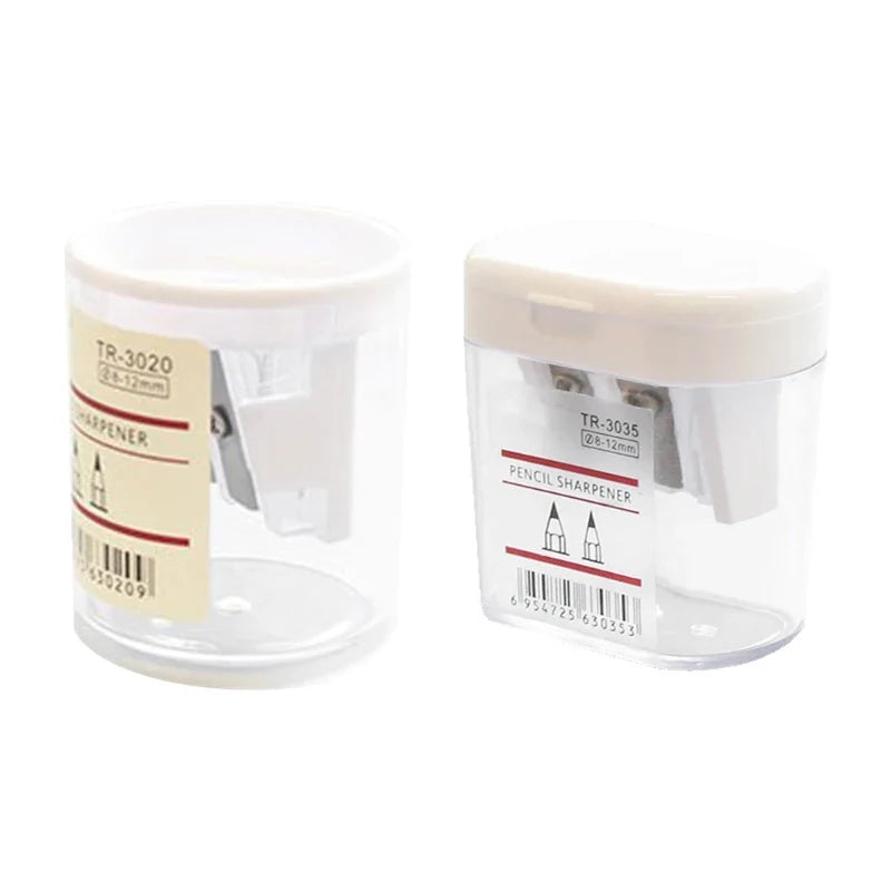 Portable Double Hole Clear Round Pencil Sharpener – Gift for Students