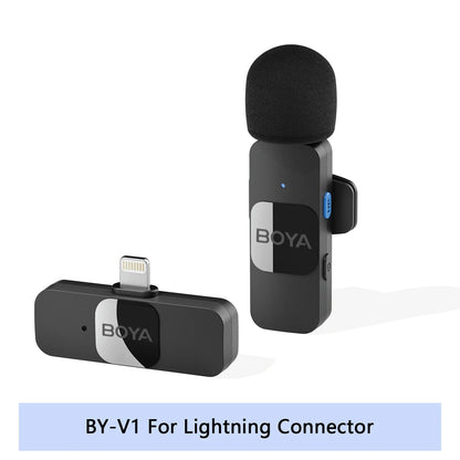 BOYA BY-V Wireless Lavalier Microphone – Professional Mini Mic for iPhone, iPad, Android, Live Broadcast, Gaming, Recording & Vlog