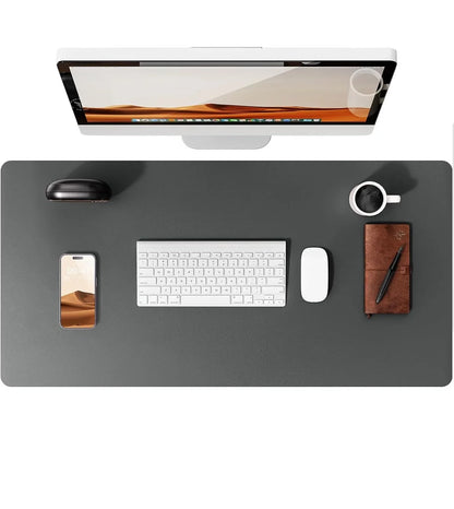 Large Leather Mouse Pad Desk Mat - Non-Slip PU Leather Office Desk Protector for Laptop & Workspace Setup