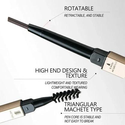 5-Color Double Head Eyebrow Pencil with Brush – Waterproof Sweatproof Eyebrow Gel Tattoo Stick