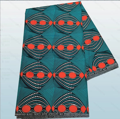 BintaRealWax Geometric Ankara Fabric - Polyester Sewing Cloth by the Yard FP6258