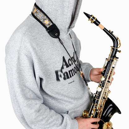 Saxophone Neck Strap - Adjustable Leather Universal Fit for Soprano, Alto, Tenor Sax with Secure Closed Hooks