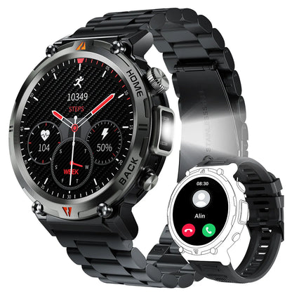 EIGIIS KE3 Smartwatch for Men – 3ATM Waterproof, Bluetooth Call, Health Monitor, Flashlight, 100+ Sports Modes