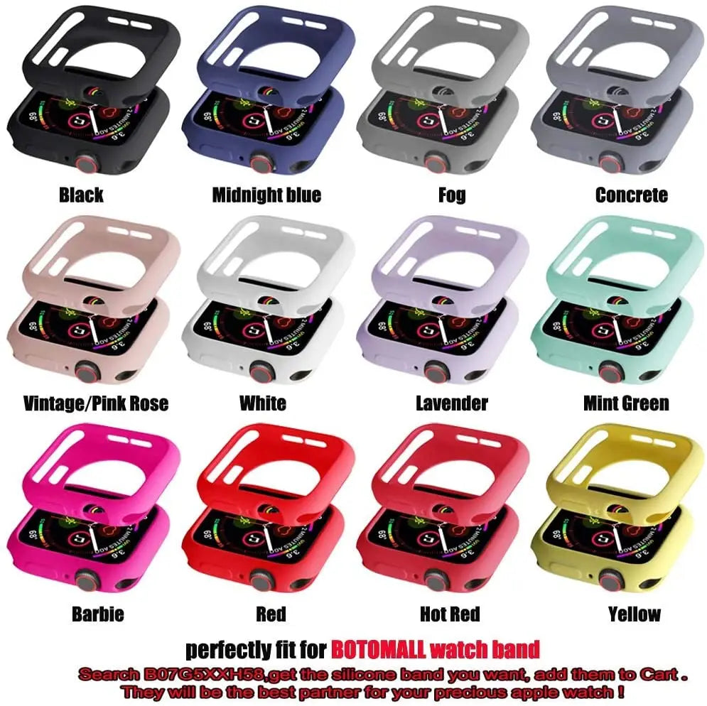 Apple Watch Silicone Case Cover - Soft Bumper Protective Accessory for Ultra 49mm Series 9 8 7 SE 6 5 45mm 41mm 44mm 40mm