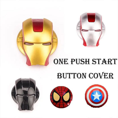 Iron Man Car Start Button Cover – Universal Push Start Ignition Protector Decorative Auto Interior Car Accessory
