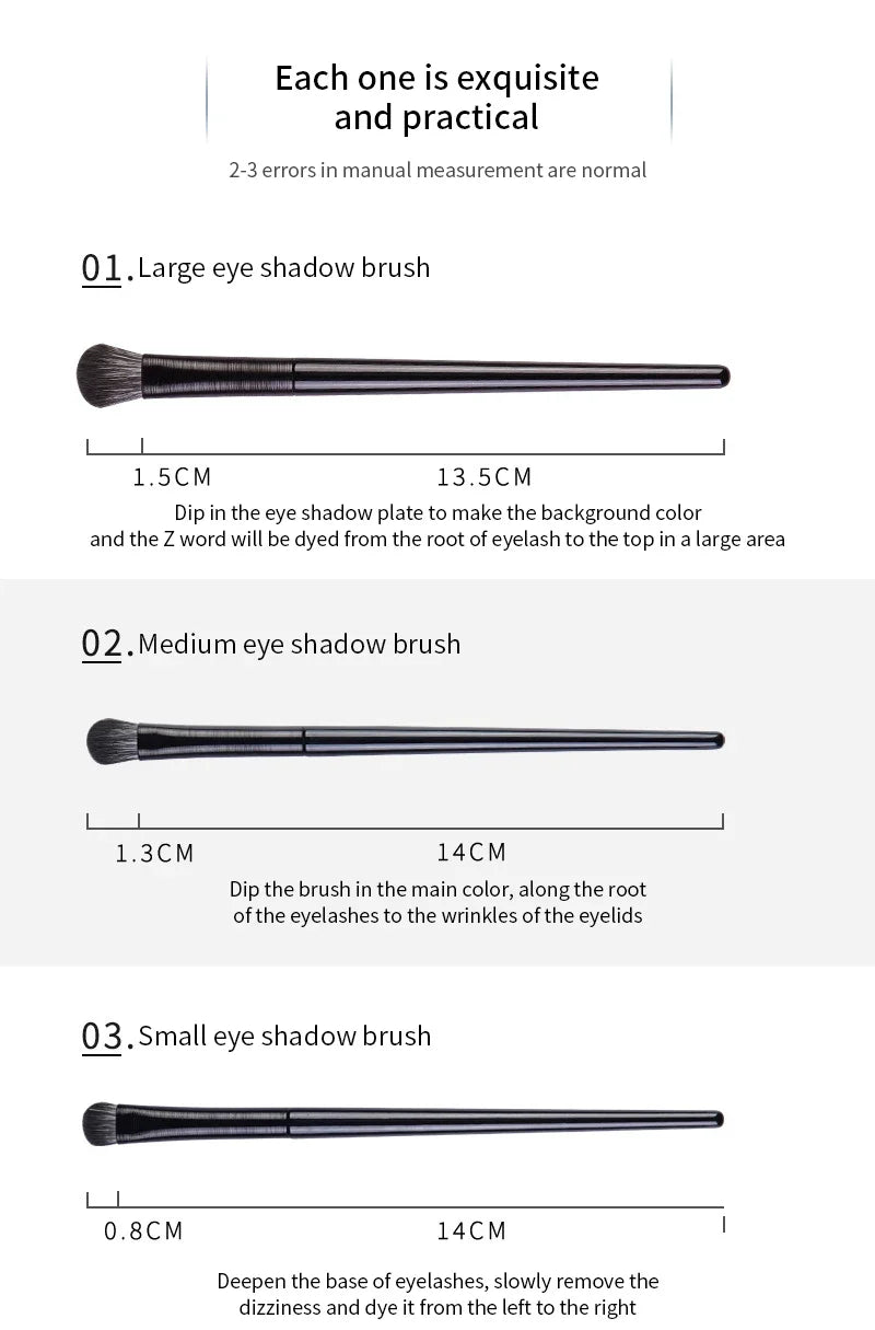 Natural Eye Makeup Brushes Set - Eyeshadow, Eyebrow, Contour, and Eyeliner Brushes for Women, Blending & Detail Tools