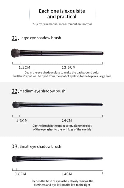 Natural Eye Makeup Brushes Set - Eyeshadow, Eyebrow, Contour, and Eyeliner Brushes for Women, Blending & Detail Tools