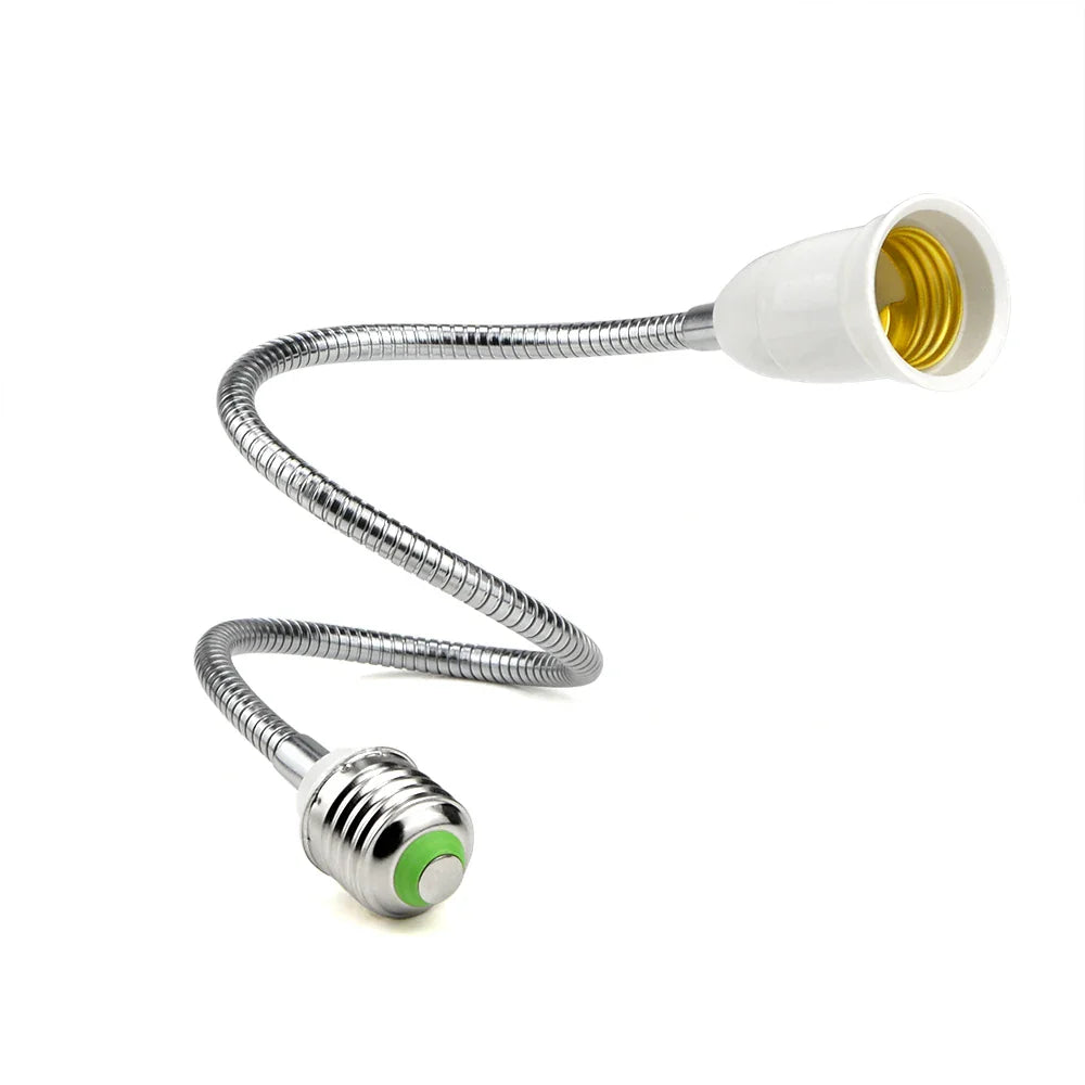Flexible E27 to E27 LED Bulb Extension Lamp Holder Light Socket Converter - 20CM to 60CM Length - 110V-220V