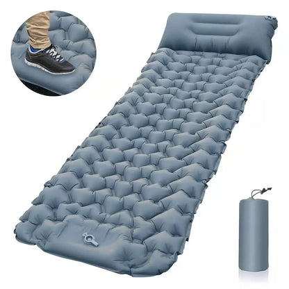 Outdoor Inflatable Sleeping Pad – Ultralight Camping Mattress with Pillows for Hiking & Trekking