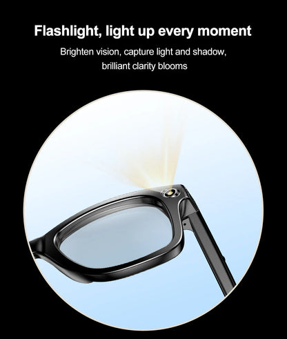Smart AI Glasses — Video Recording, Photo Recognition, Translation, Bluetooth with 260mAh Battery, IP65 Waterproof