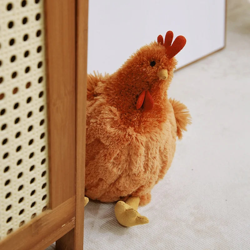23/35cm Farm Chicken Plush Toy – Cute Big Rooster Stuffed Animal, Sofa Pillow, Home Decor & Kids Gift