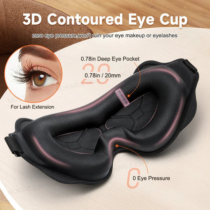 3D Sleeping Eye Mask — Soft, Breathable Travel Eyeshade for Night Sleep, Light Blocking & Sleeping Aid