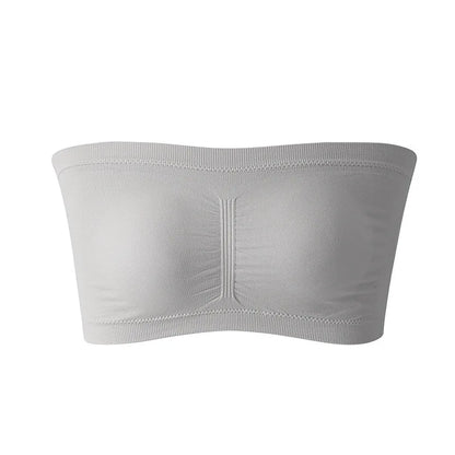 Women's Plus Size Strapless Bra – Thin, Removable Chest Cushion, Stretchy Seamless Invisible Bra, S-6XL