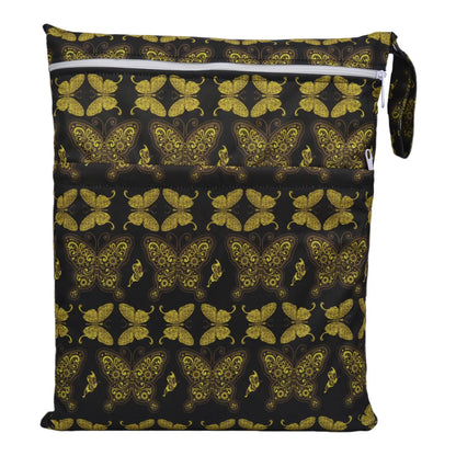 Sigzagor Wet & Dry Baby Diaper Bag – Waterproof Reusable Washable Nappy Bag with Double Zippers