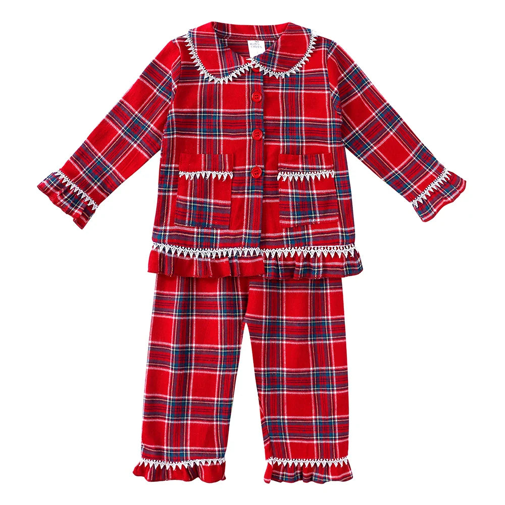 2025 Kids Christmas Pajama Set – Velvet Loungewear Long Sleeve Sleepwear for Boys & Girls