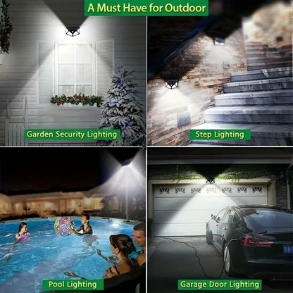 100 LED Outdoor Solar Wall Lights | PIR Motion Sensor Sunlight Street Light | Solar Powered for Garden Decoration - Available in 1/2/4/6Pcs