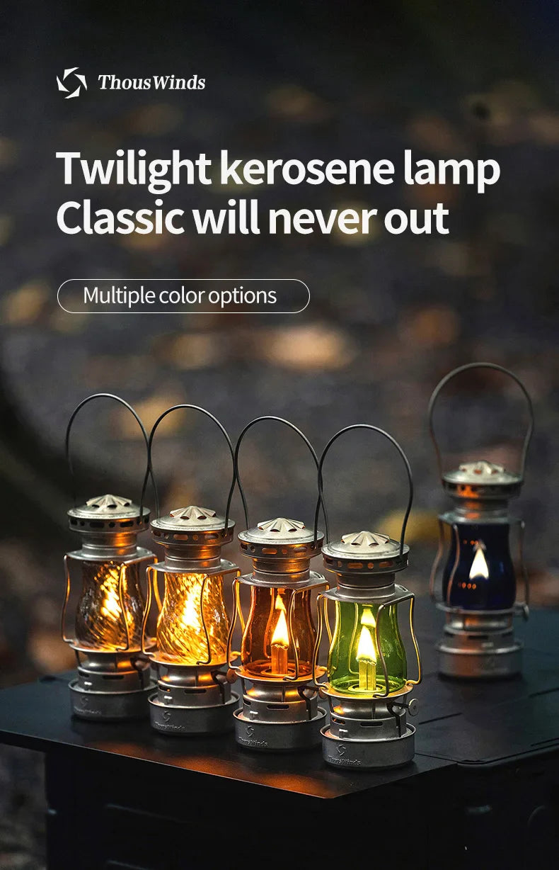 ThousWinds Twilight Kerosene Camping Lantern – Portable Retro Oil Lamp for Outdoor Picnic and Backpacking