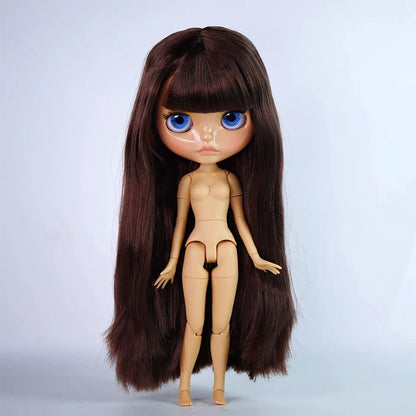 ICY DBS Blythe Doll – 30CM Tan Skin Matte & Glossy Face, Pouting Lips, 19-Joint BJD DIY Costume Doll Gift