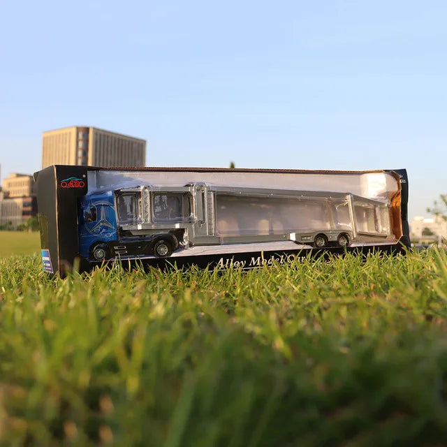 1:50 Large Diecast Alloy Truck Model – Pull-Back Container Toy with Sound & Light for Boys’ Gifts