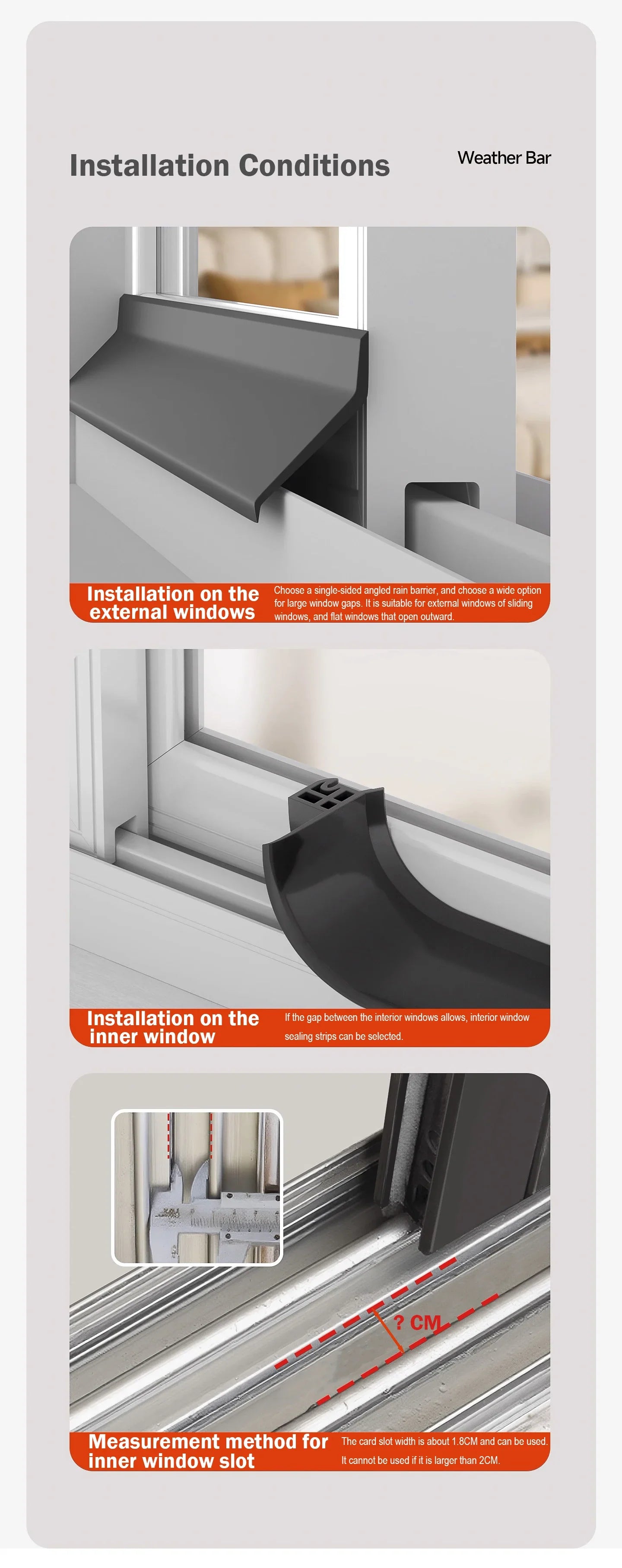 Aluminum Alloy Window Water Blocking Bar – Rain Flashing Board & Waterproof Sealing Strip for Home Windows