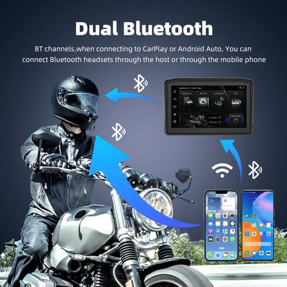 EKIY 6.25" Portable Digital Dashboard with Wireless CarPlay & Android Auto GPS Navigation - Anti-Theft Removable Screen for Motorcycle   2/2