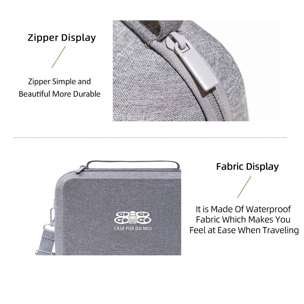 Portable Carrying Case for DJI NEO Drone – Shockproof Storage Bag with Shoulder Strap for Remote & Battery Accessories
