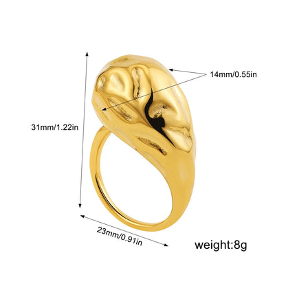 Vintage Stainless Steel Chunky Ring – Punk Irregular Adjustable Open Ring for Women, Wedding Jewelry Gift