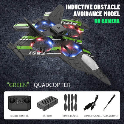 RC Plane with Camera – Remote Control Helicopter, Obstacle Avoidance, 2.4G EPP Foam Fighter Aircraft for Kids