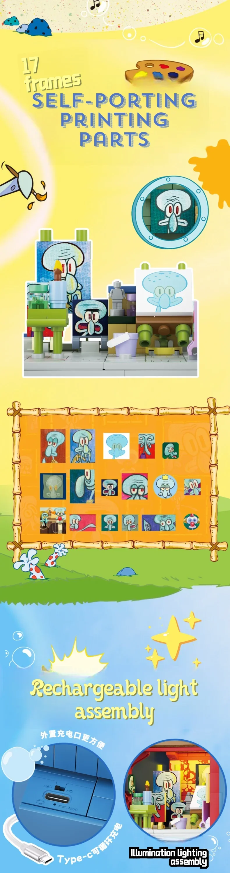 SpongeBob Krusty Krab Building Blocks – Creative Canteen Scene Model Bricks Desktop Toy for Kids