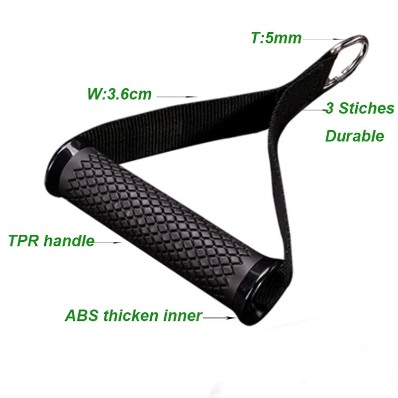Multifunction Gym Resistance Band Handles — Anti-Slip Nylon Grip Puller for Fitness & Gantry Accessories