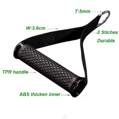Multifunction Gym Resistance Band Handles — Anti-Slip Nylon Grip Puller for Fitness & Gantry Accessories