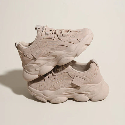2025 Women’s Platform Chunky Sneakers – Mesh Leather Casual Sports Shoes, Lightweight Summer Fashion Walking Sneakers