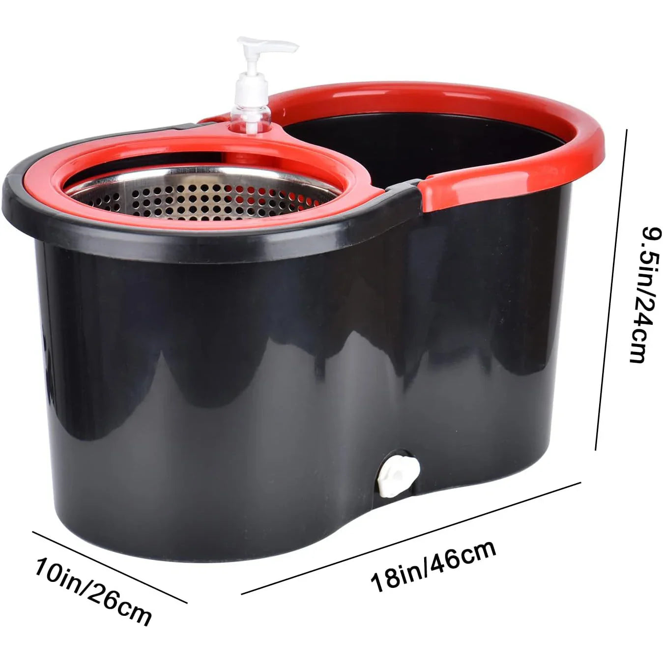 360° Spin Mop Bucket Set – Wring System with 3 Microfiber Heads, Stainless Steel Basket & 61" Extended Handle for Floor Cleaning