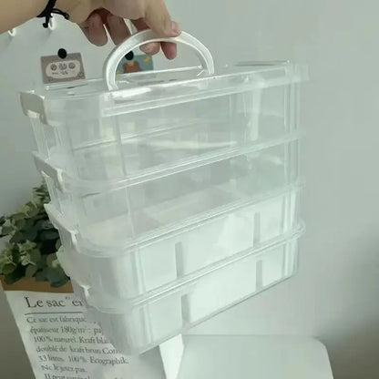 4-Layer Stackable Transparent Organizer Box – Multi-Tier Plastic Storage for Kids’ Toys, Makeup, Jewelry, School & Office Supplies