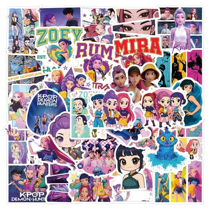 55-170PCS K-Pop Demon Hunters Anime Stickers – Waterproof DIY Decoration for Boys, Girls & Fans Gift