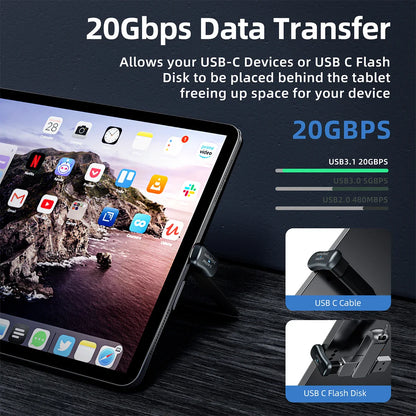 180° Angle USB-C Adapter – 20Gbps PD 140W Charging U-Shape Converter for Steam Deck Accessories