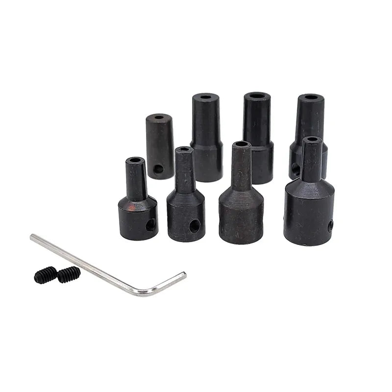 JT0 B10 B12 Adapter Connecting Rod – Steel & Copper Drill Chuck Shaft Sleeve, 4mm to 12mm Coupling