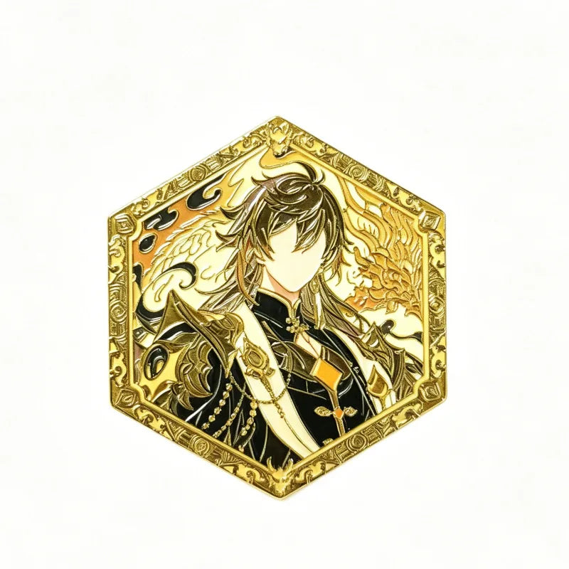 Honkai Star Rail & Genshin Impact Metal Brooch Pins - Cyrene Phainon Flins Columbina Kawaii Cosplay Badges Fan Gift