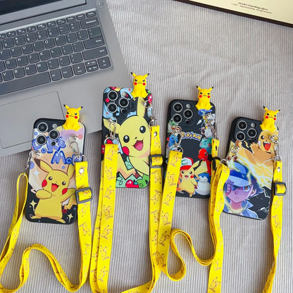 iPhone Pika Case with Holder Rope – Compatible with iPhone 6 to 17, Mini, Plus & Pro Max
