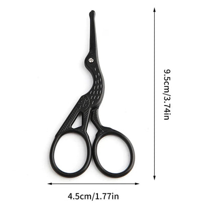 Stainless Steel Small Nail Scissors Eyebrow & Nose Hair Trimmer with Tweezers Manicure Facial Makeup Tool